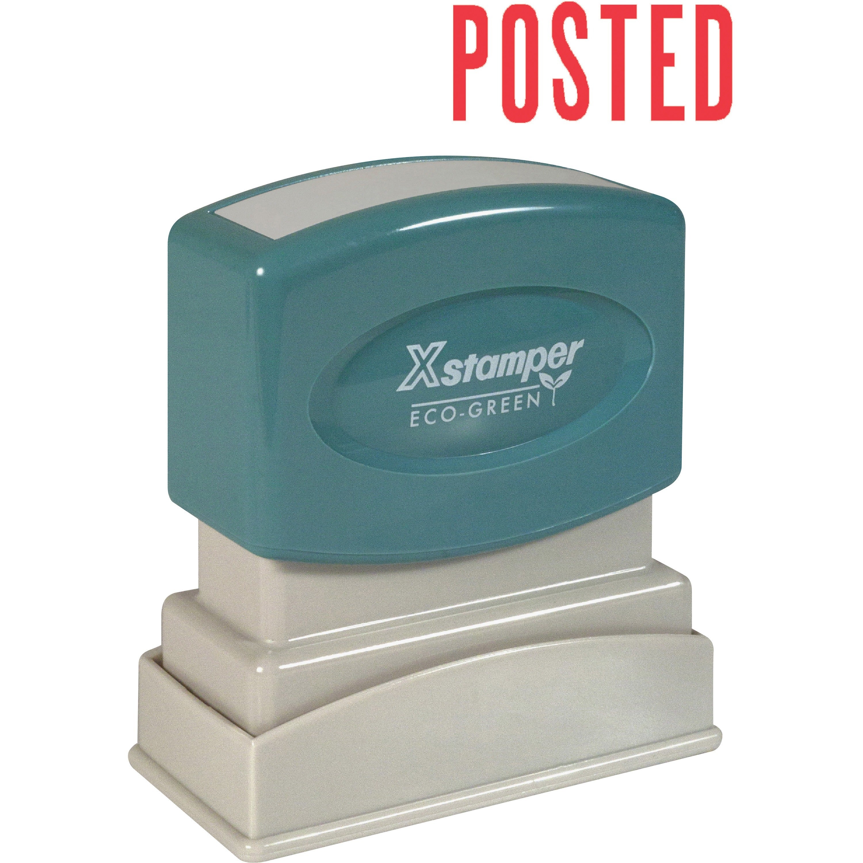 Xstamper POSTED Title Stamp - Message Stamp - "POSTED" - 0.50" Impression Width x 1.63" Impression Length - 100000 Impression(s) - Red - Recycled - 1 Each