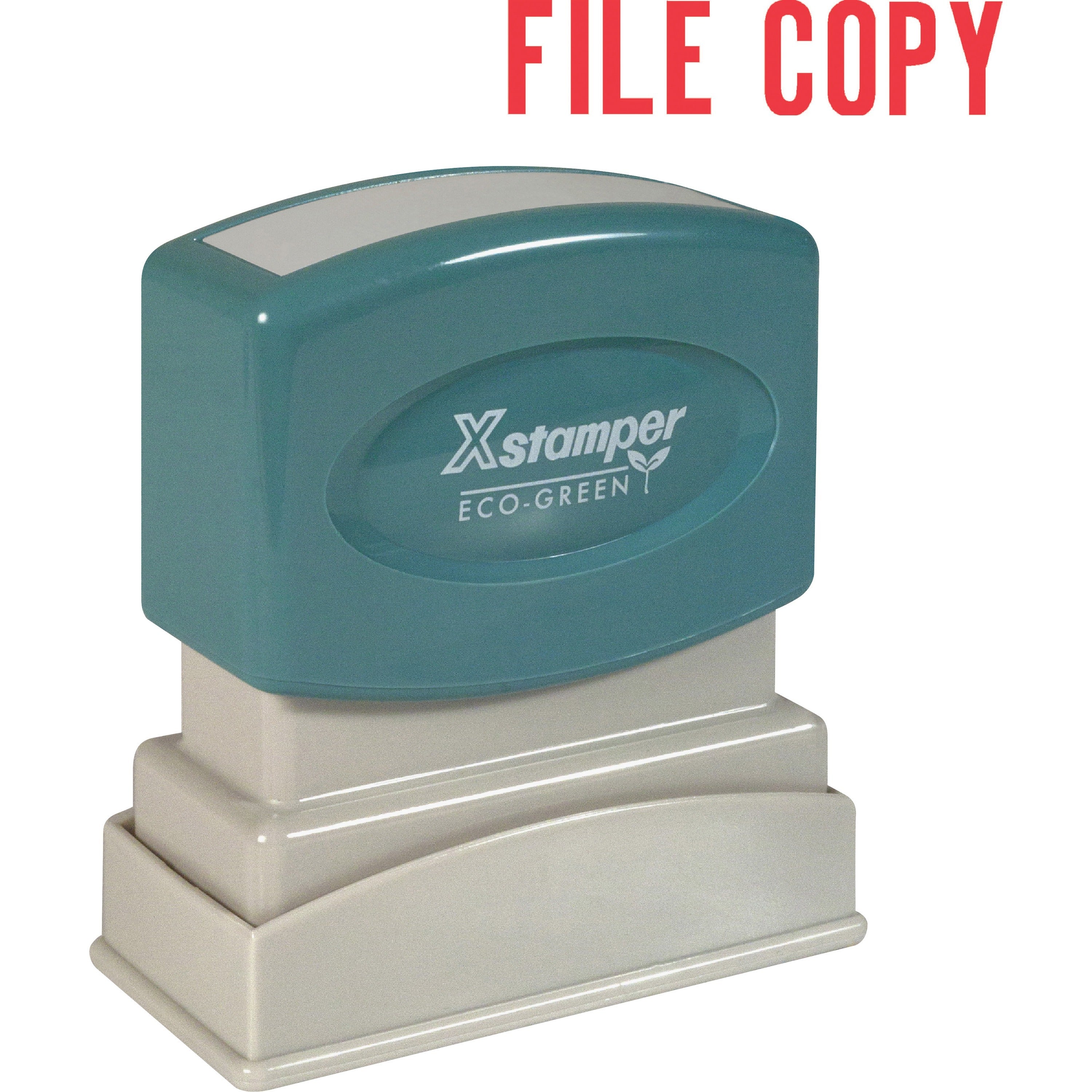 Xstamper FILE COPY Title Stamp - Message Stamp - "FILE COPY" - 0.50" Impression Width x 1.63" Impression Length - 100000 Impression(s) - Red - Recycled - 1 Each - 