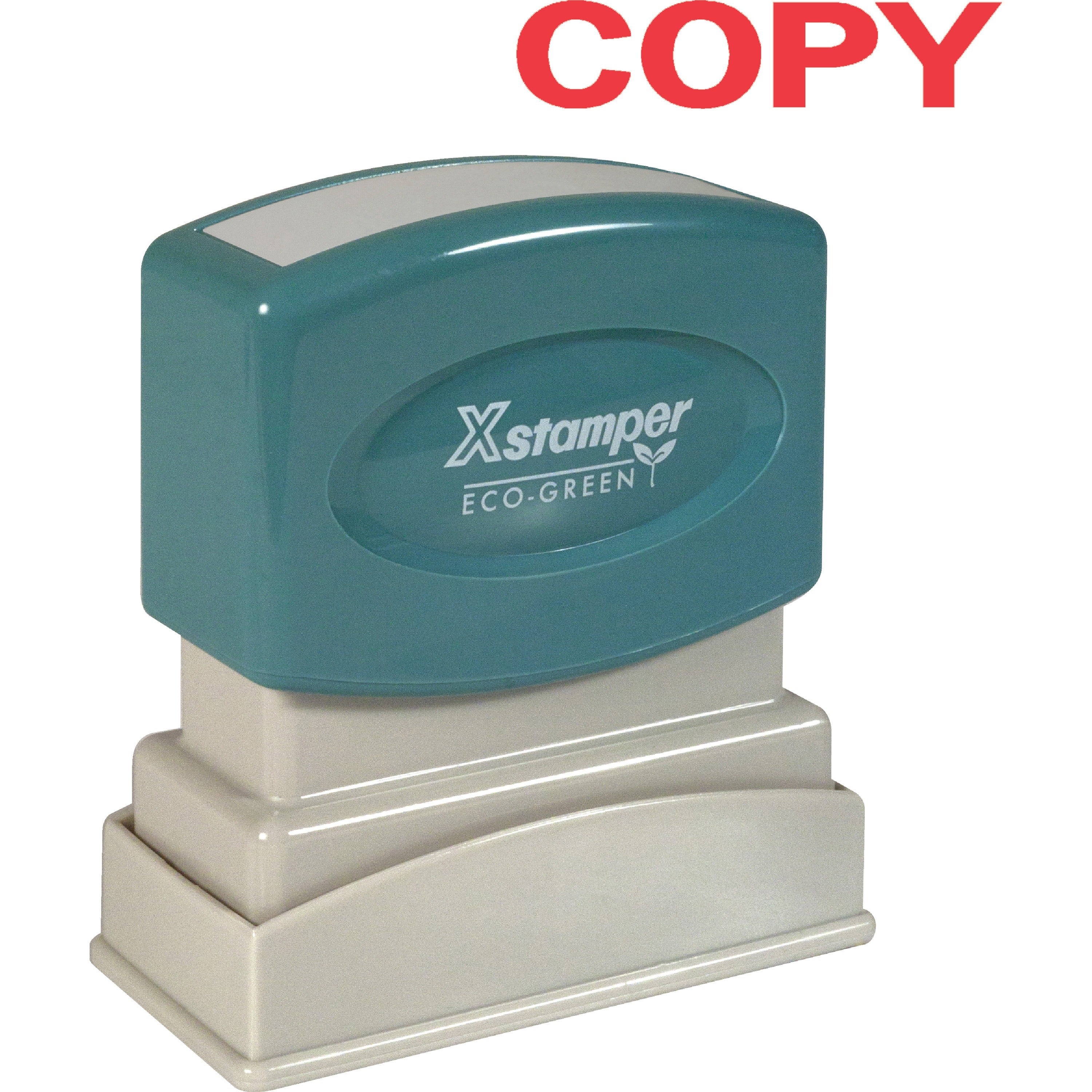Xstamper COPY Title Stamps - Message Stamp - "COPY" - 0.50" Impression Width x 1.62" Impression Length - 100000 Impression(s) - Red - Recycled - 1 Each - 