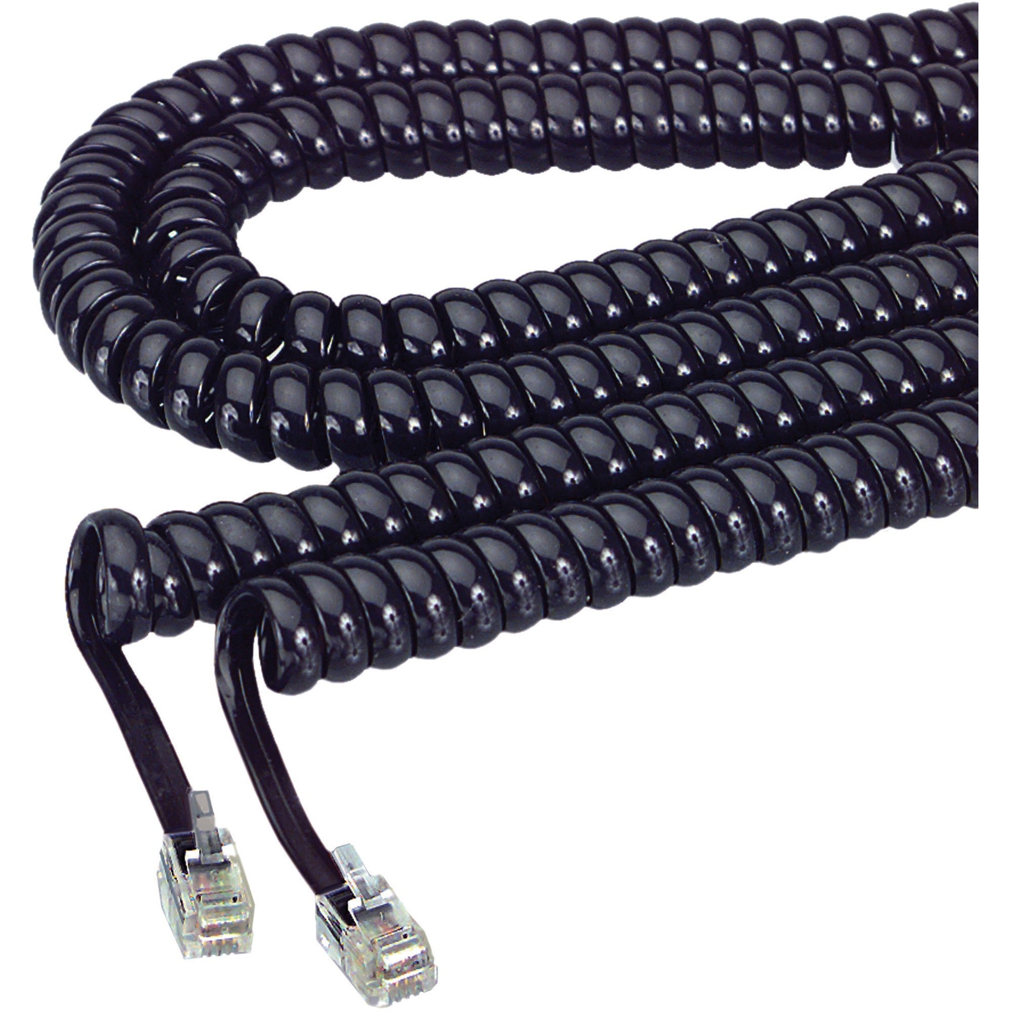 Twisstop Detangler with Coiled, 25-Foot Phone Cord, Black