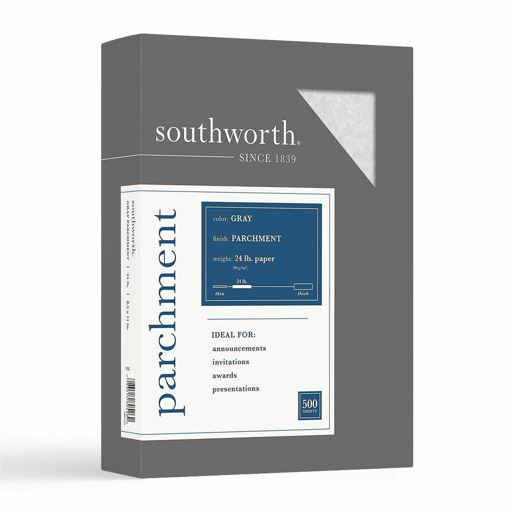 Parchment Specialty Paper, 24 lb Bond Weight, 8.5 x 11, Gray, 500/Ream