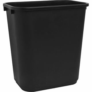 Sparco Rectangular Wastebasket - 7 gal Capacity - Rectangular - 15" Height x 14.5" Width x 10.5" Depth - Polyethylene - Black - 1 Each