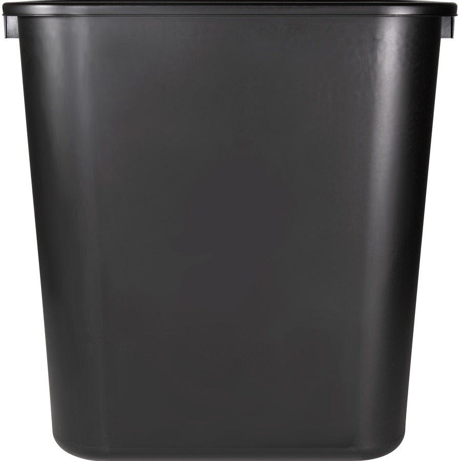 Sparco Rectangular Wastebasket - 7 gal Capacity - Rectangular - 15" Height x 14.5" Width x 10.5" Depth - Polyethylene - Black - 1 Each