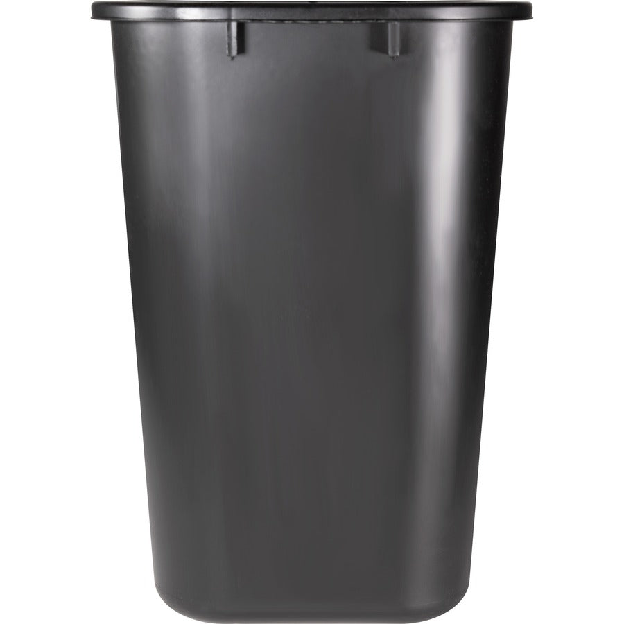 Sparco Rectangular Wastebasket - 7 gal Capacity - Rectangular - 15" Height x 14.5" Width x 10.5" Depth - Polyethylene - Black - 1 Each