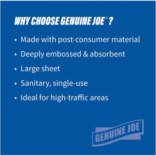 Genuine Joe C-Fold Paper Towels - 1 Ply - C-fold - 13" x 10" - White - Absorbent, Embossed - For Washroom, Restroom, Public Facilities - 200 Per Pack - 12 / Carton