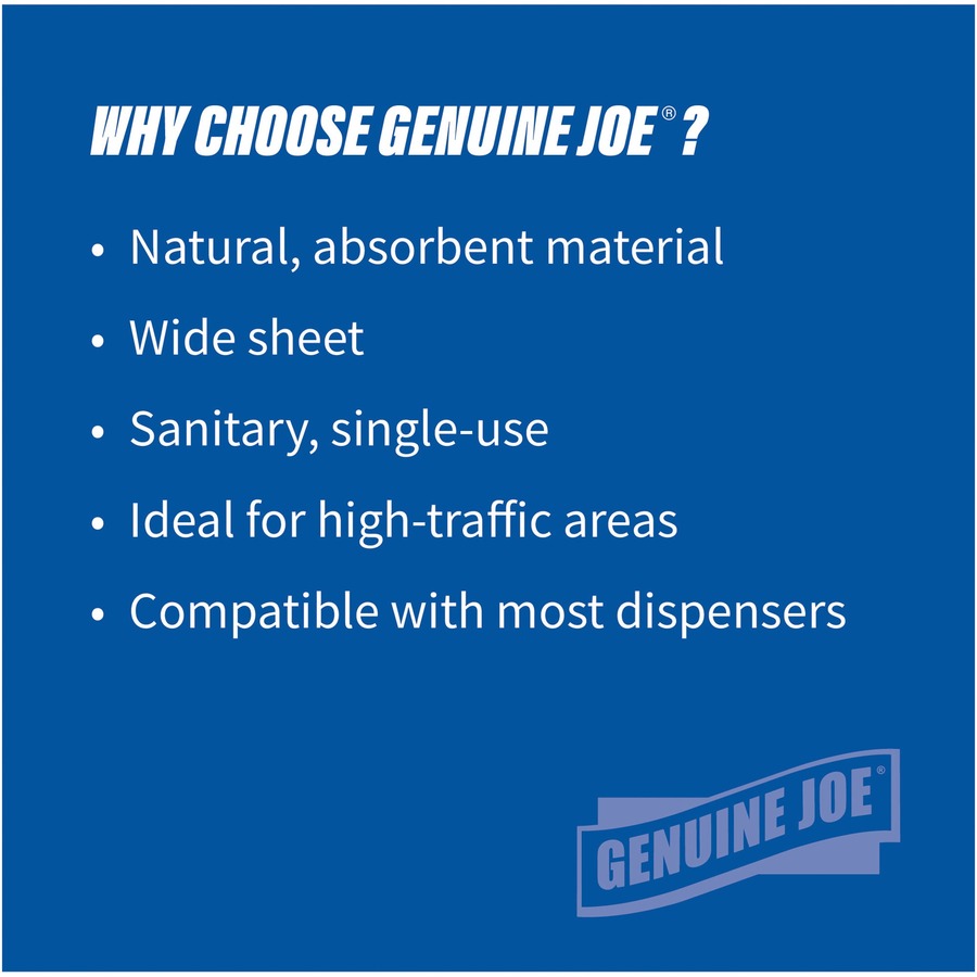 Genuine Joe Embossed Hardwound Roll Towels - 7.88" x 350 ft - 2" Core - Natural - Absorbent, Embossed - For Restroom - 12 / Carton