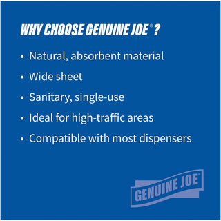 Genuine Joe Embossed Hardwound Roll Towels - 7.88" x 350 ft - 2" Core - Natural - Absorbent, Embossed - For Restroom - 12 / Carton