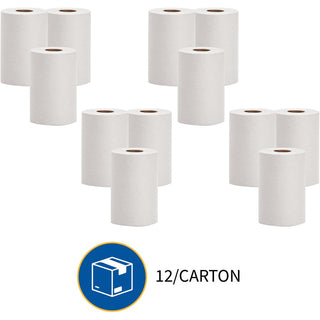 Genuine Joe Hardwound Roll Paper Towels - 7.88" x 350 ft - 2" Core - White - Absorbent, Embossed - For Restroom - 12 / Carton