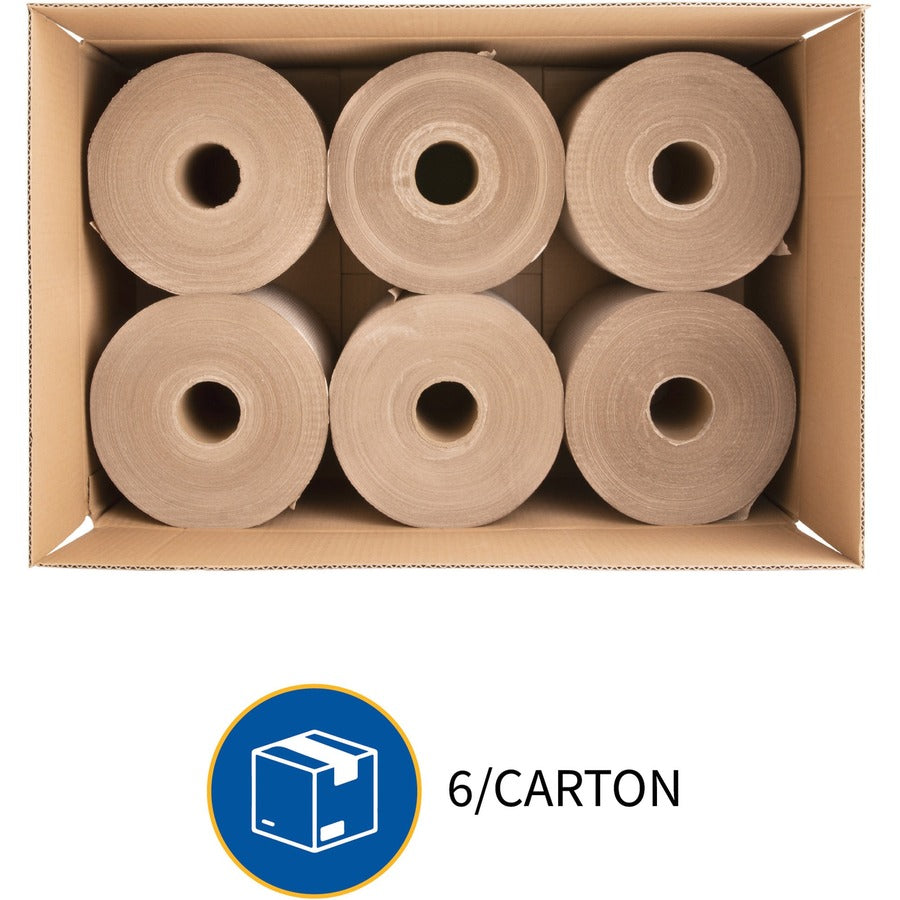 Genuine Joe Embossed Hardwound Roll Towels - 7.90" x 800 ft - 2" Core - Natural - Absorbent, Chlorine-free, Embossed - For Restroom - 6 / Carton