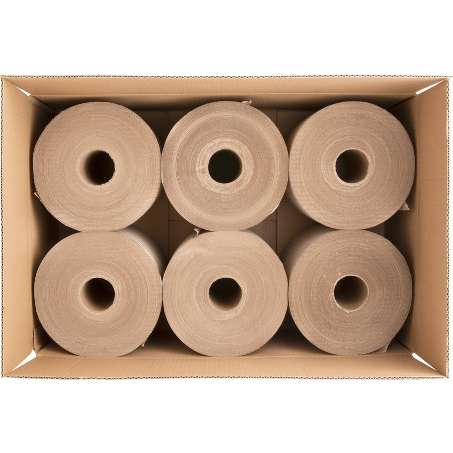 Genuine Joe Embossed Hardwound Roll Towels - 7.90" x 800 ft - 2" Core - Natural - Absorbent, Chlorine-free, Embossed - For Restroom - 6 / Carton