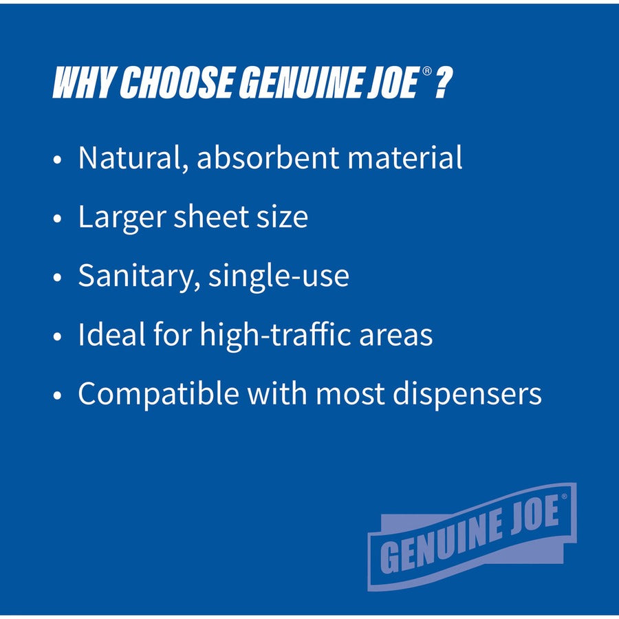 Genuine Joe Embossed Hardwound Roll Towels - 7.90" x 800 ft - 2" Core - Natural - Absorbent, Chlorine-free, Embossed - For Restroom - 6 / Carton