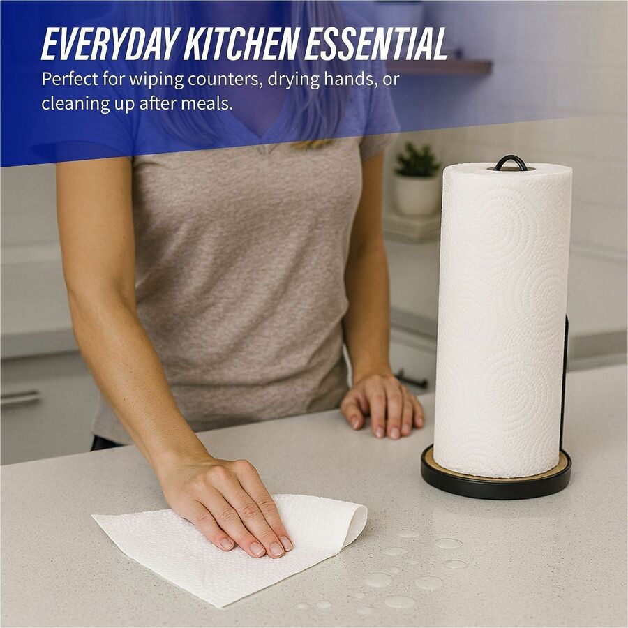 Genuine Joe Kitchen Roll Flexible Size Towels - 2 Ply - 1.63" Core - White - Flexible, Perforated, Absorbent, Soft - For Kitchen, Multipurpose - 30 / Carton