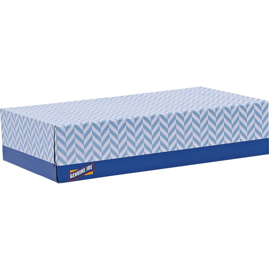 Genuine Joe Facial Tissue - 2 Ply - White - Soft - 100 Per Box - 30 / Carton