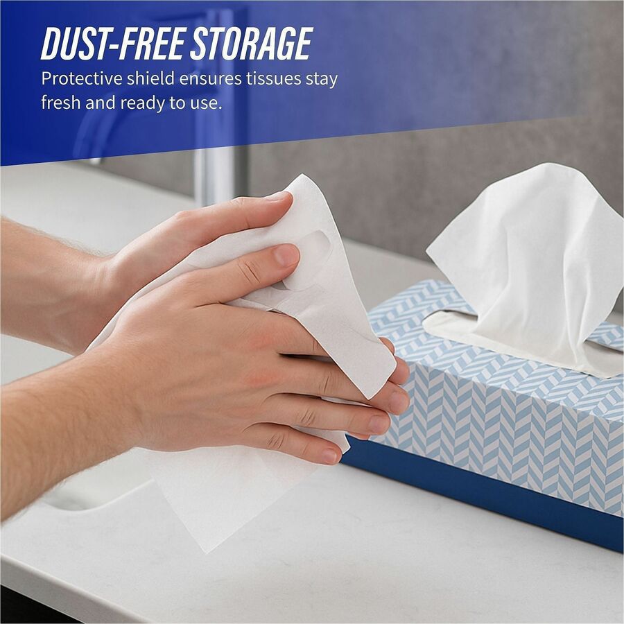 Genuine Joe Facial Tissue - 2 Ply - White - Soft - 100 Per Box - 30 / Carton
