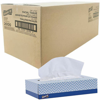 Genuine Joe Facial Tissue - 2 Ply - White - Soft - 100 Per Box - 30 / Carton