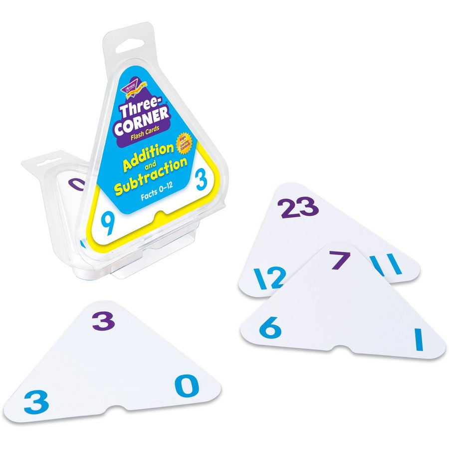 Three-Corner Flash Cards, Addition/Subtraction, 5.5 x 5.5, 48/Set