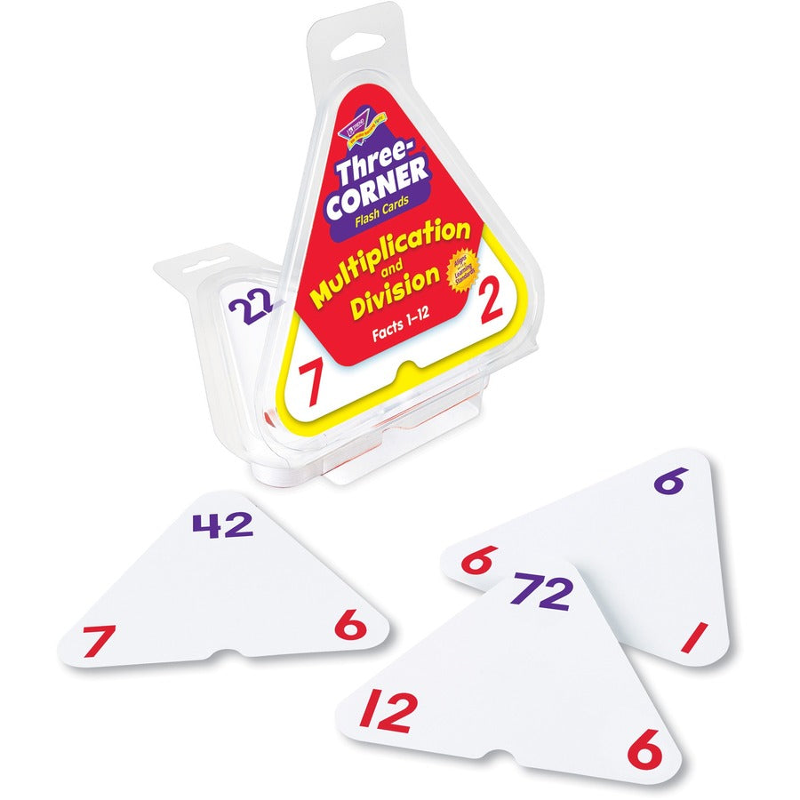 Three-Corner Flash Cards, Multiplication/Division, 5.5 x 5.5, 48/Set