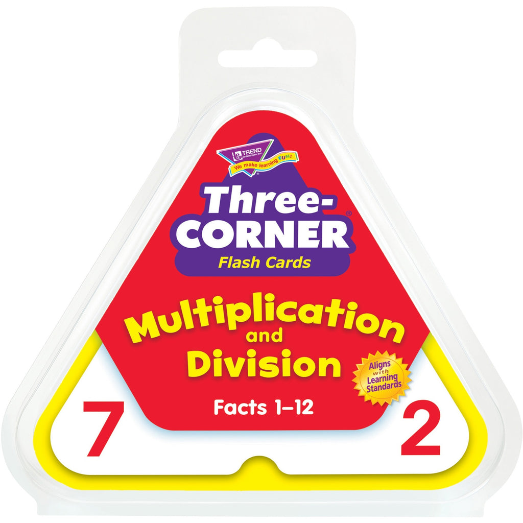 Three-Corner Flash Cards, Multiplication/Division, 5.5 x 5.5, 48/Set
