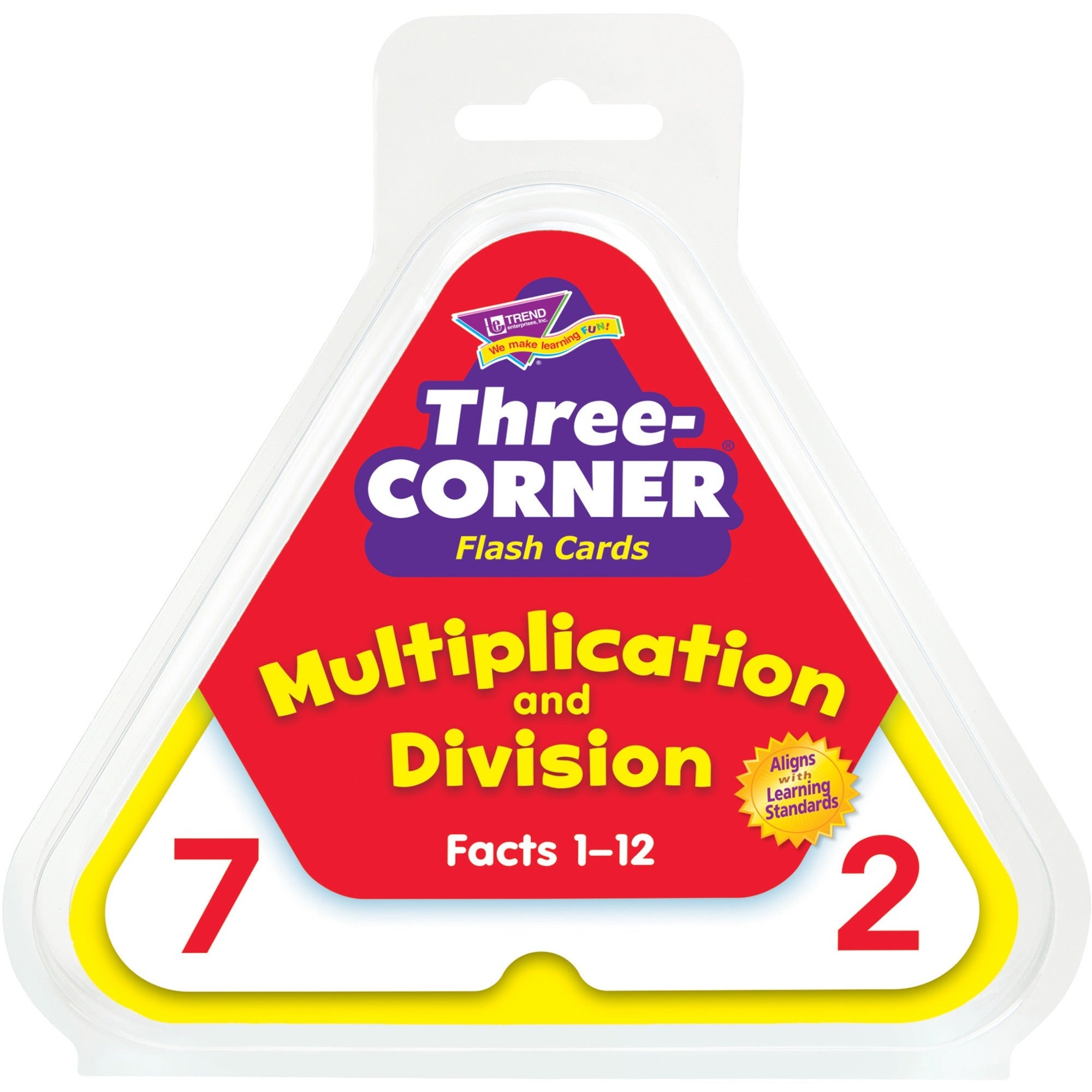 Three-Corner Flash Cards, Multiplication/Division, 5.5 x 5.5, 48/Set