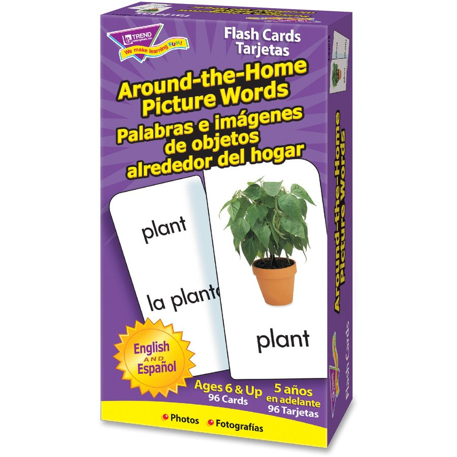 Trend English/Spanish Picture Words Flash Cards - Educational - 1 Each