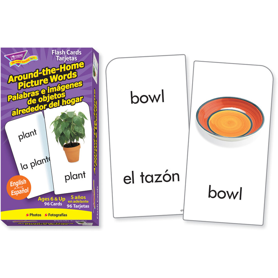 Trend English/Spanish Picture Words Flash Cards - Educational - 1 Each - 