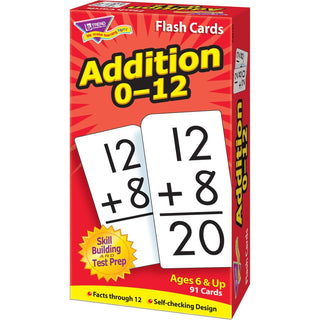 Skill Drill Flash Cards, Addition, 3 x 6, Black and White, 91/Pack