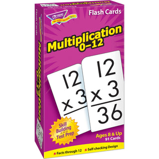 Skill Drill Flash Cards, Multiplication, 3 x 6, Black and White, 91/Pack