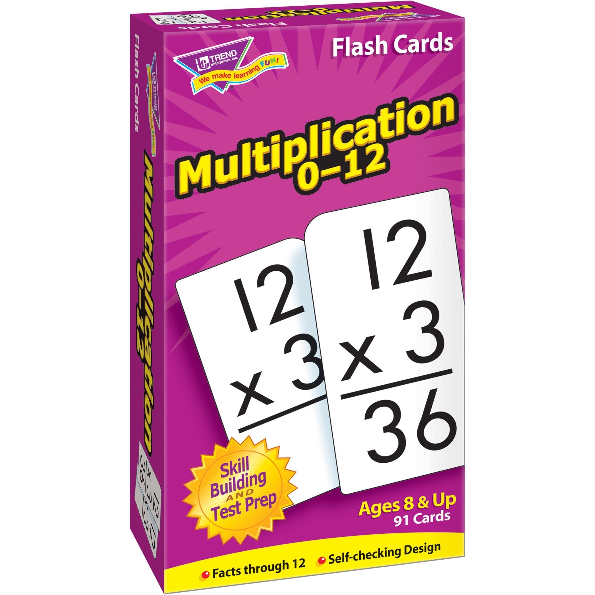 Skill Drill Flash Cards, Multiplication, 3 x 6, Black and White, 91/Pack