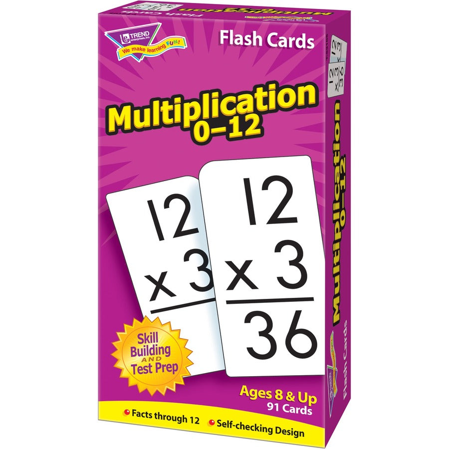 Skill Drill Flash Cards, Multiplication, 3 x 6, Black and White, 91/Pack