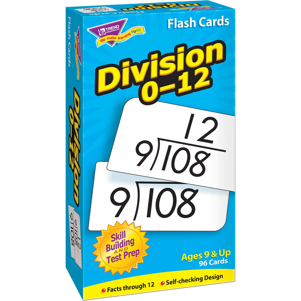 Skill Drill Flash Cards, Division, 3 x 6, Black and White, 91/Pack