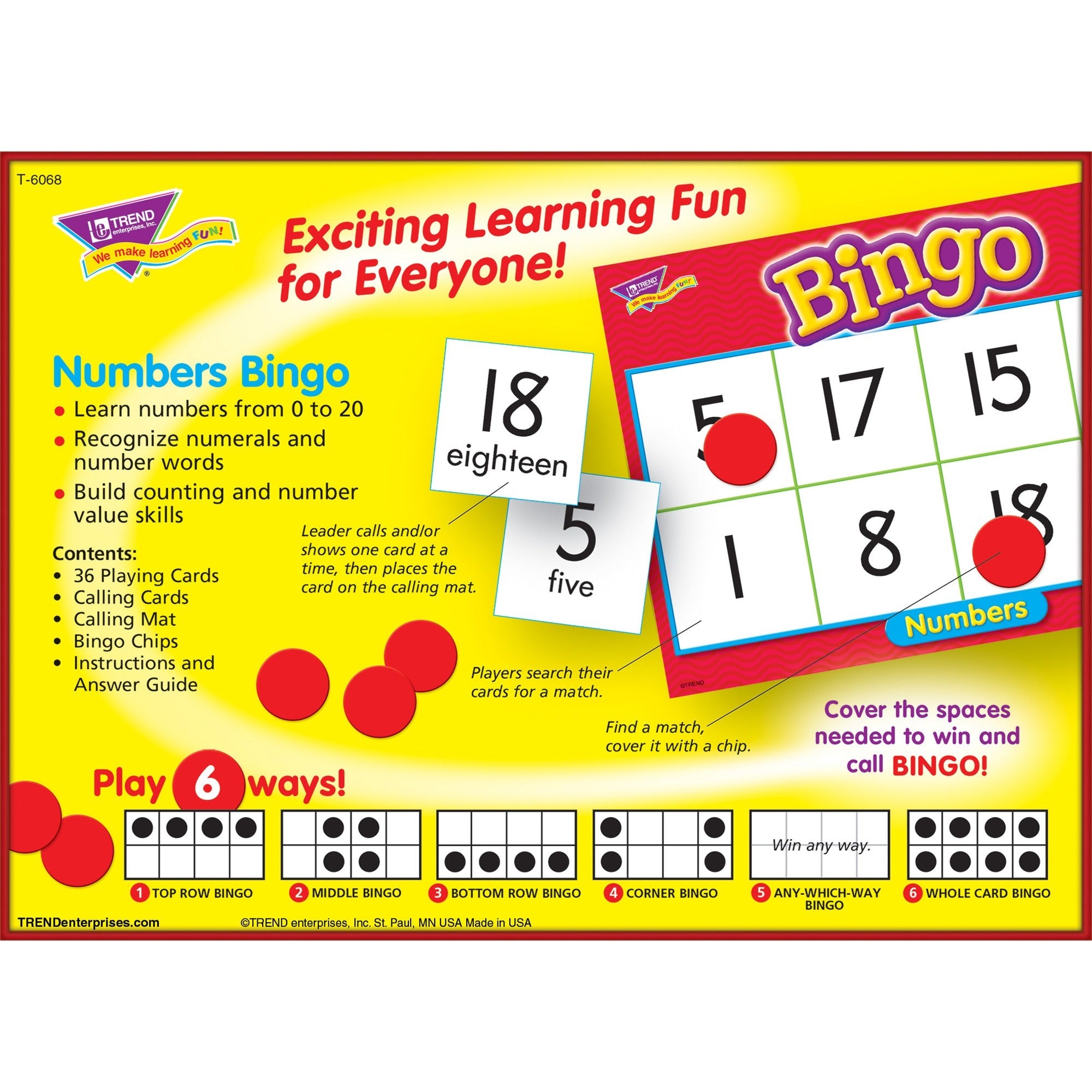 Trend Numbers Bingo Learning Game - Theme/Subject: Learning - Skill Learning: Number - 4-7 Year - 