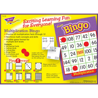 Trend Multiplication Bingo Learning Game - Theme/Subject: Learning - Skill Learning: Mathematics - 8-13 Year - 