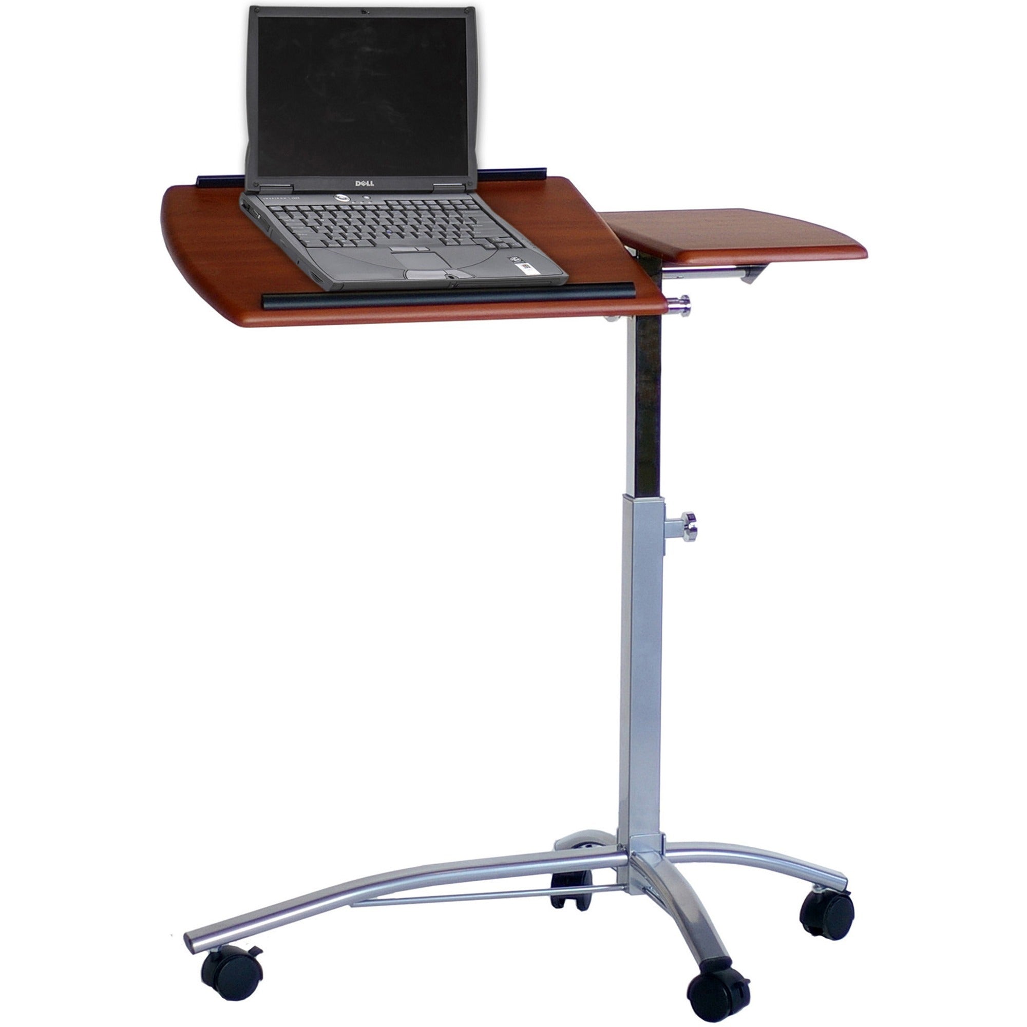 Laptop Computer Caddy, 29.5" x 20" x 27" to 38", Medium Cherry