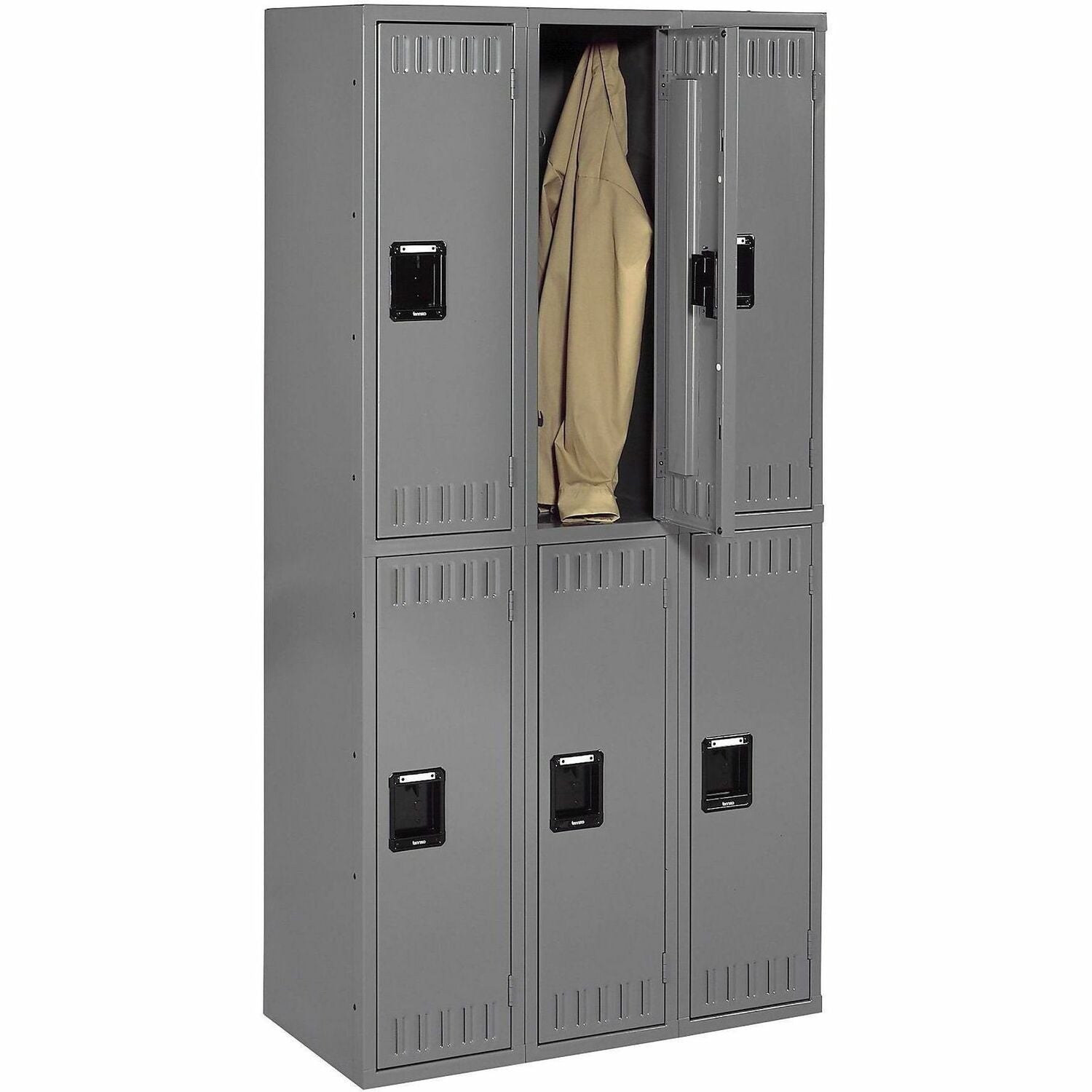 Double Tier Locker, Triple Stack, 36w x 18d x 72h, Medium Gray