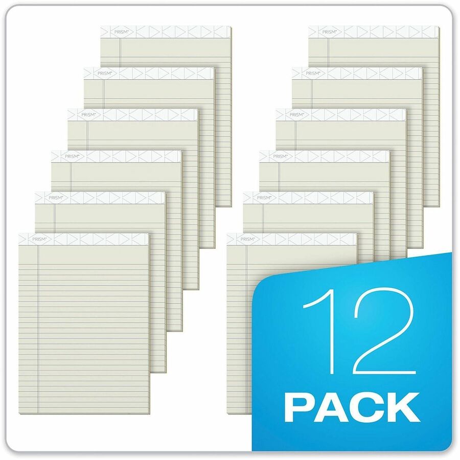 Prism + Colored Writing Pads, Wide/Legal Rule, 50 Pastel Ivory 8.5 x 11.75 Sheets, 12/Pack