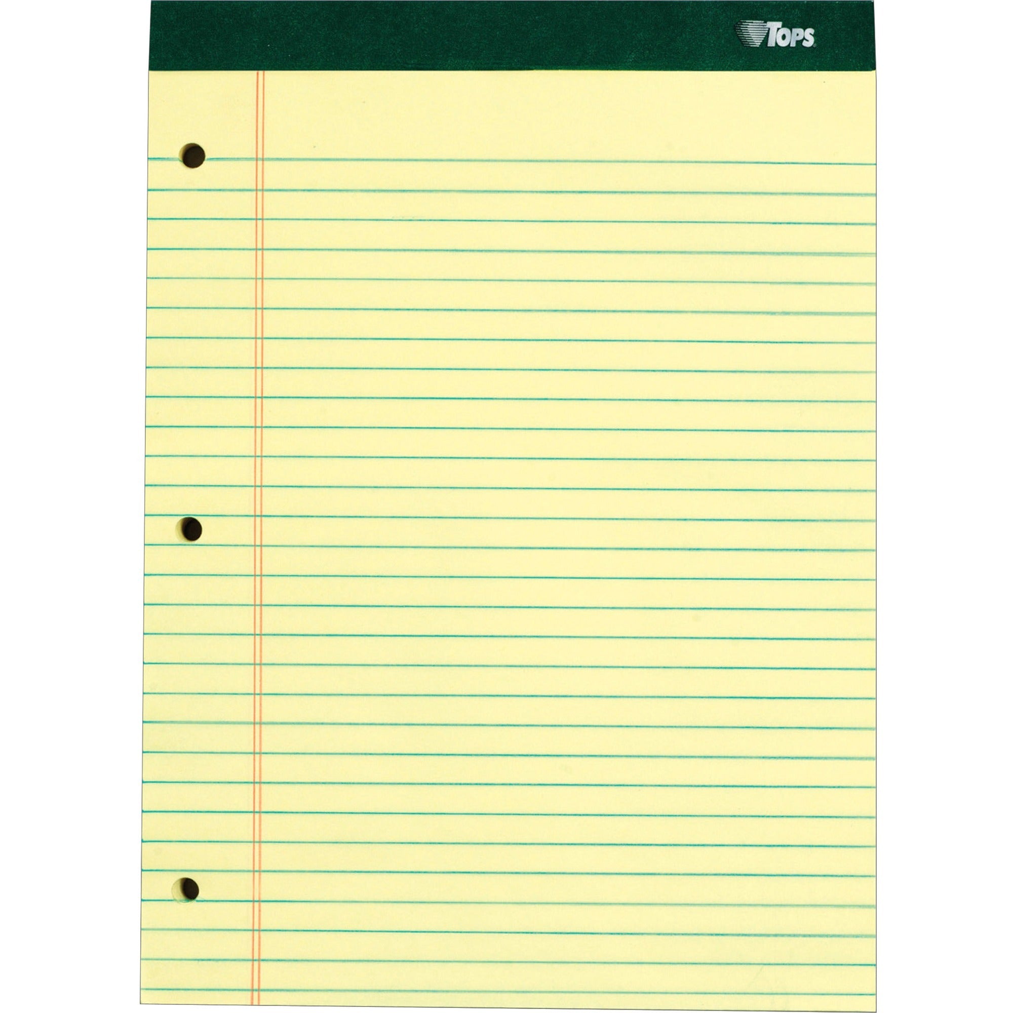 Double Docket Ruled Pads, Wide/Legal Rule, 100 Canary-Yellow 8.5 x 11.75 Sheets, 6/Pack