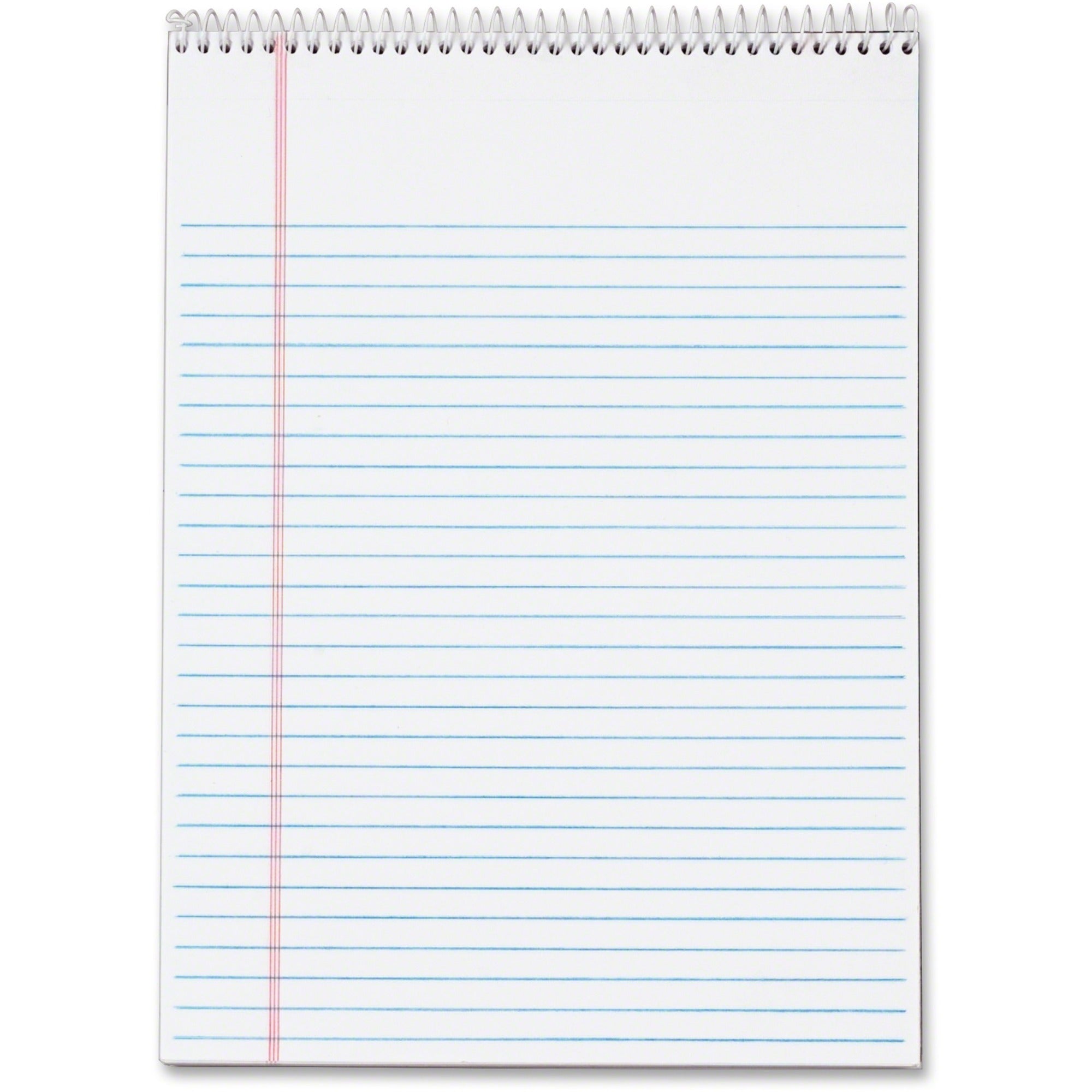 TOPS Docket Wirebound Legal Writing Pads - Letter - 70 Sheets - Wire Bound - 0.34" Ruled - 16 lb Basis Weight - Letter - 8 1/2" x 11" - 11" x 8.5" - White Paper - Perforated, Hard Cover, Stiff-back, Spiral Lock - 3 / Pack - 