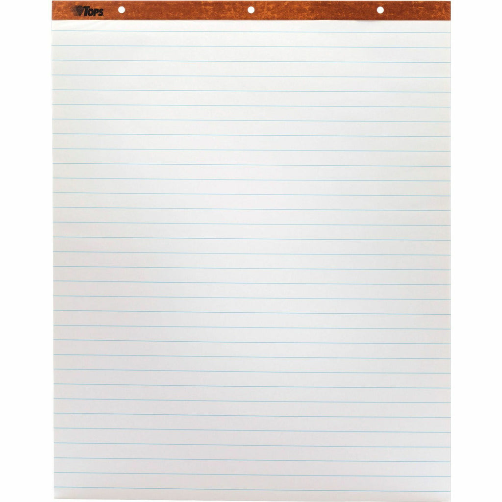 TOPS Horizontal Ruled Easel Pads - 50 Sheets - Stapled/Glued - 15 lb Basis Weight - 27" x 34" - White Paper - Perforated, Punched - 2 / Carton - 