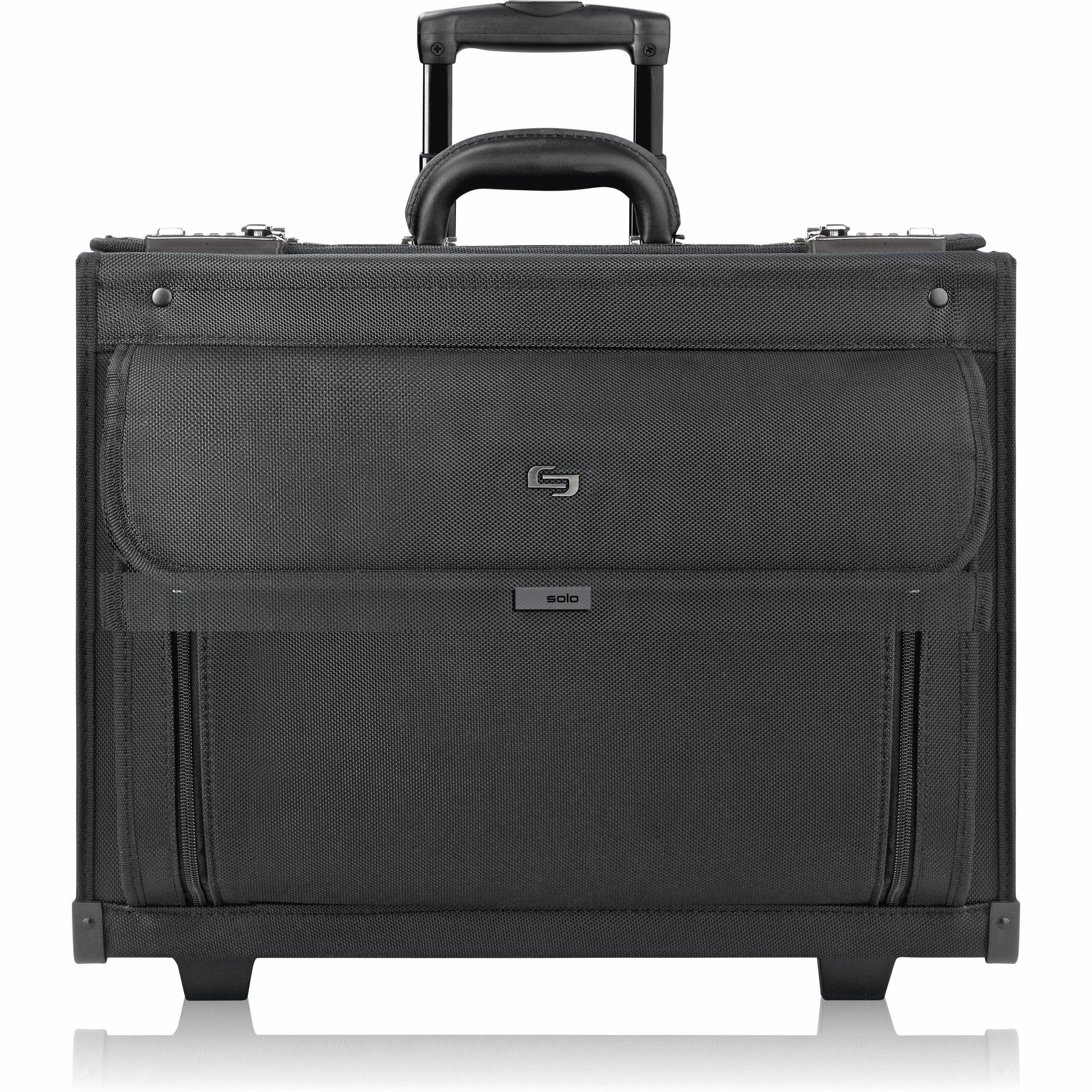 Solo Classic Carrying Case (Roller) for 17" Notebook - Black - Ballistic Poly, Polyester Body - Handle - 12.8" Height x 18" Width x 7" Depth - 1 Each - 3