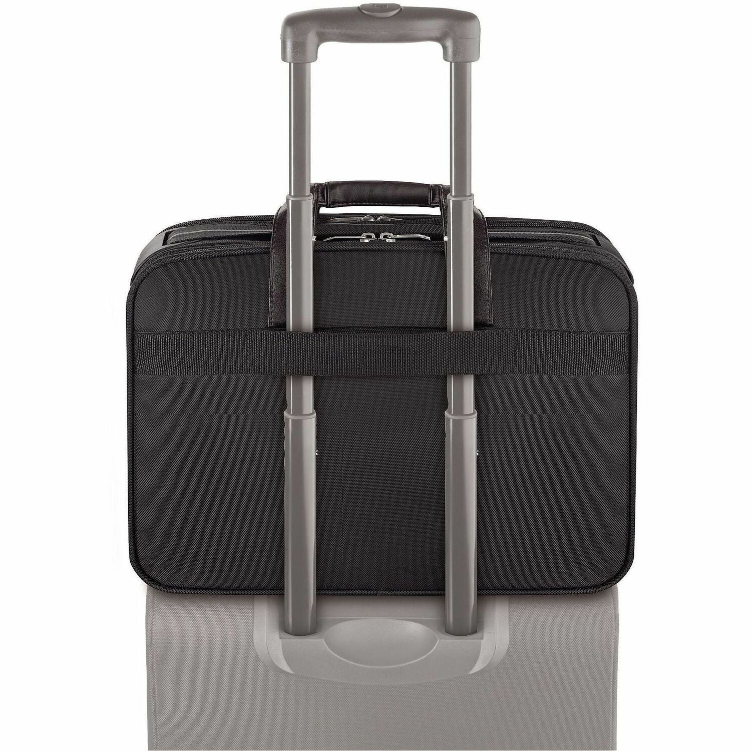 Classic Smart Strap Briefcase, Fits Devices Up to 16", Ballistic Polyester, 17.5 x 5.5 x 12, Black