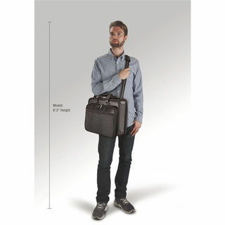 Classic Smart Strap Briefcase, Fits Devices Up to 16", Ballistic Polyester, 17.5 x 5.5 x 12, Black