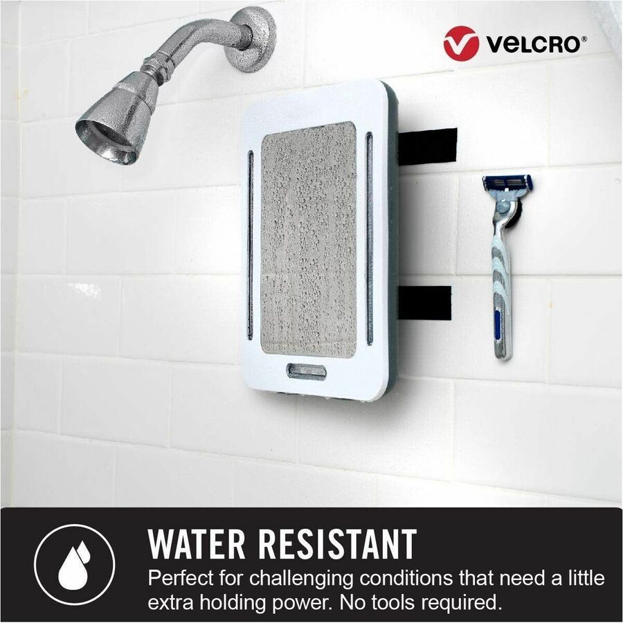 VELCRO 91110 Heavy Duty Industrial Strength - Low Profile - 10 ft Length x 1" Width - Water Resistant - For Mounting - 1 / RollRoll - White