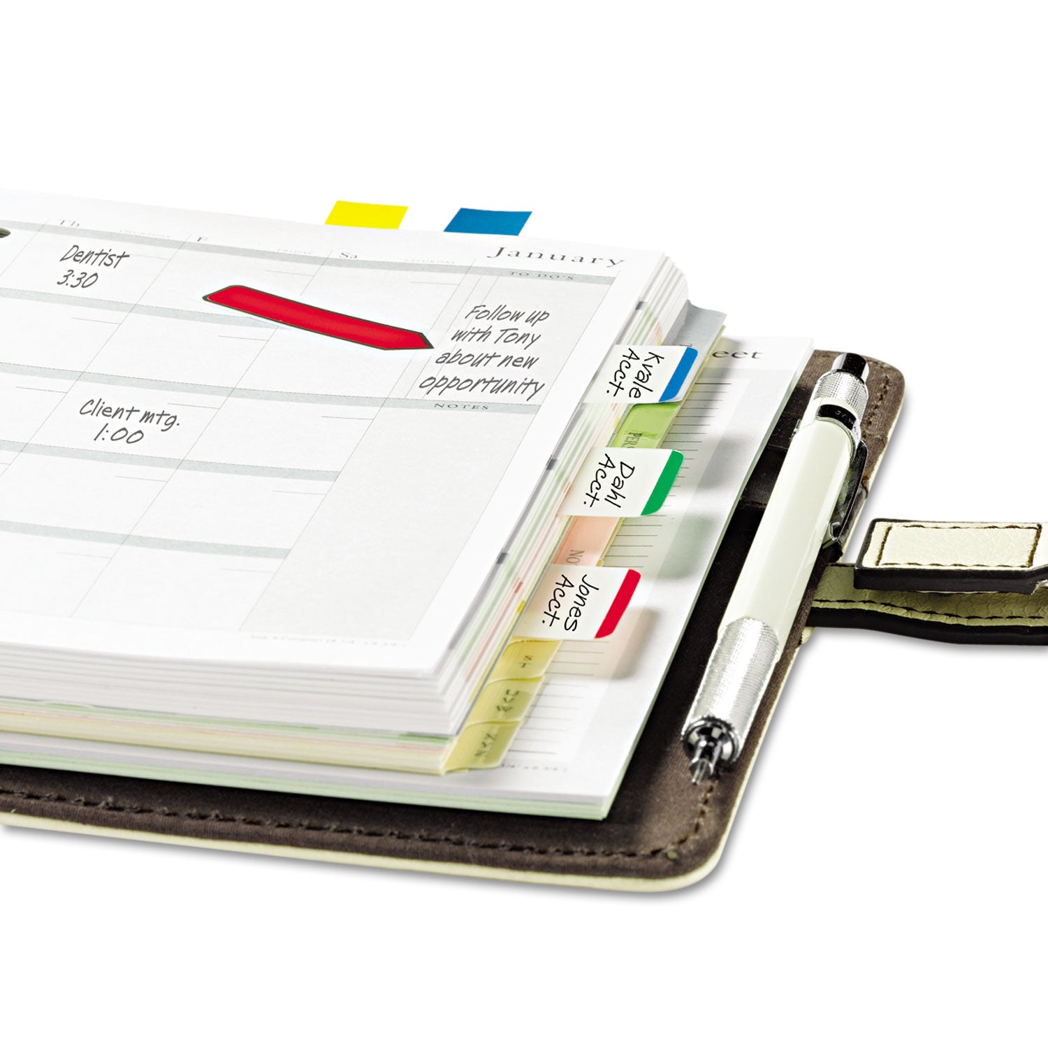 1" Lined Tabs, 1/5-Cut, Lined, Assorted Colors, 1" Wide, 66/Pack