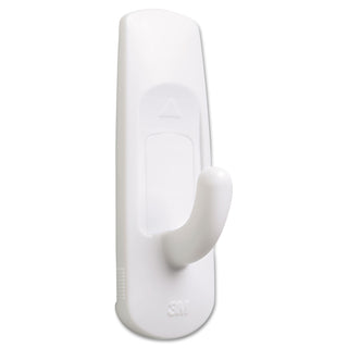 General Purpose Hooks, Medium, Plastic, White, 3 lb Capacity, 2 Hooks and 4 Strips/Pack