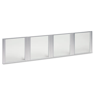 Glass Door Set With Silver Frame For 72" Wide Hutch, 17w x 16h, Clear, 4 Doors/Set