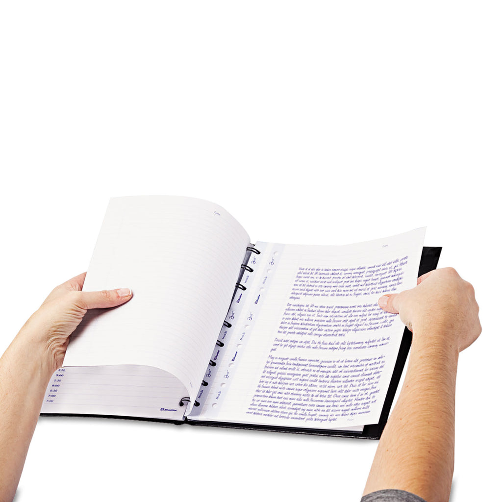 MiracleBind Notebook, 1-Subject, Medium/College Rule, Black Cover, (75) 11 x 9.06 Sheets