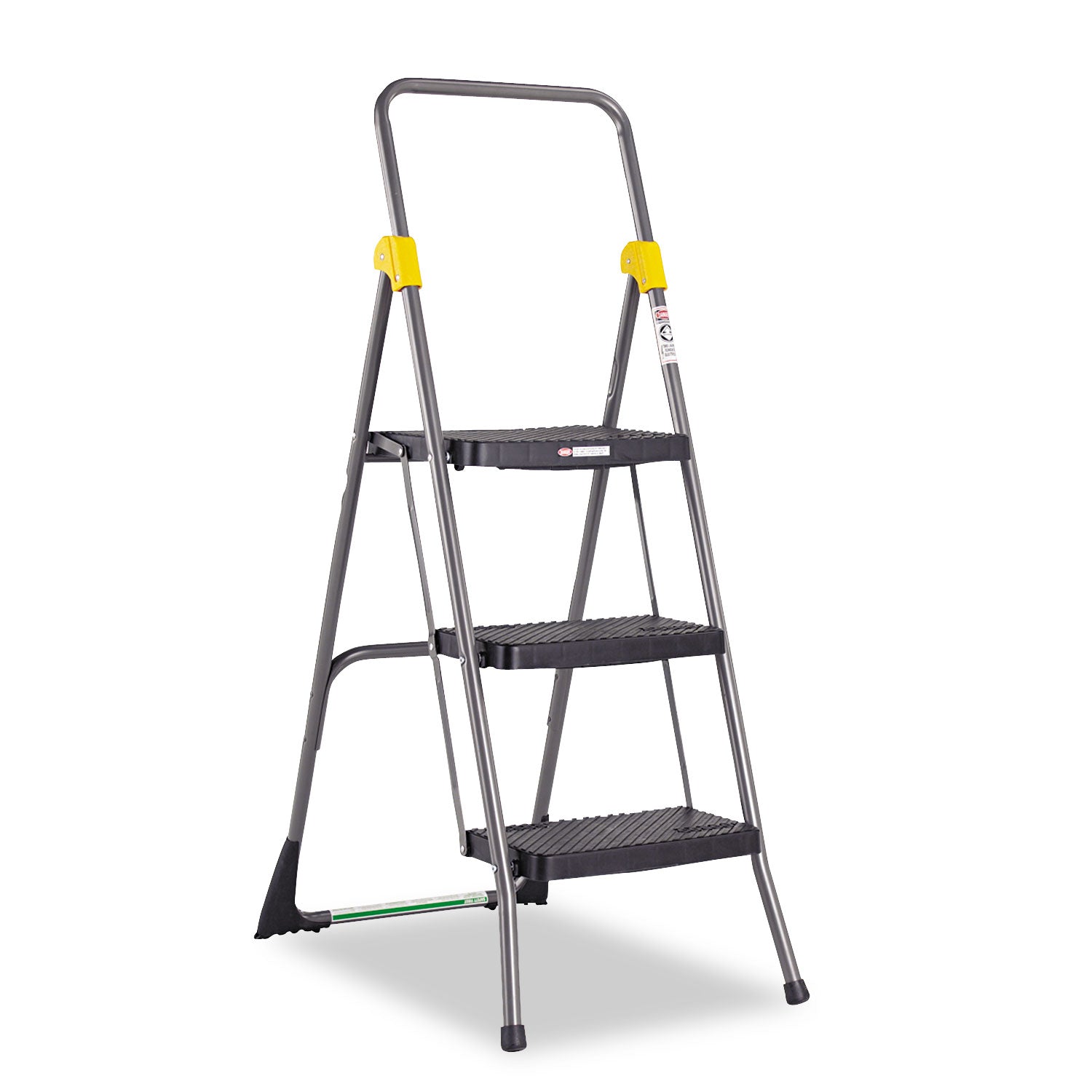 Commercial 3-Step Folding Stool, 300 lb Capacity, 20.5 x 32.63 x 52.13, Gray - 
