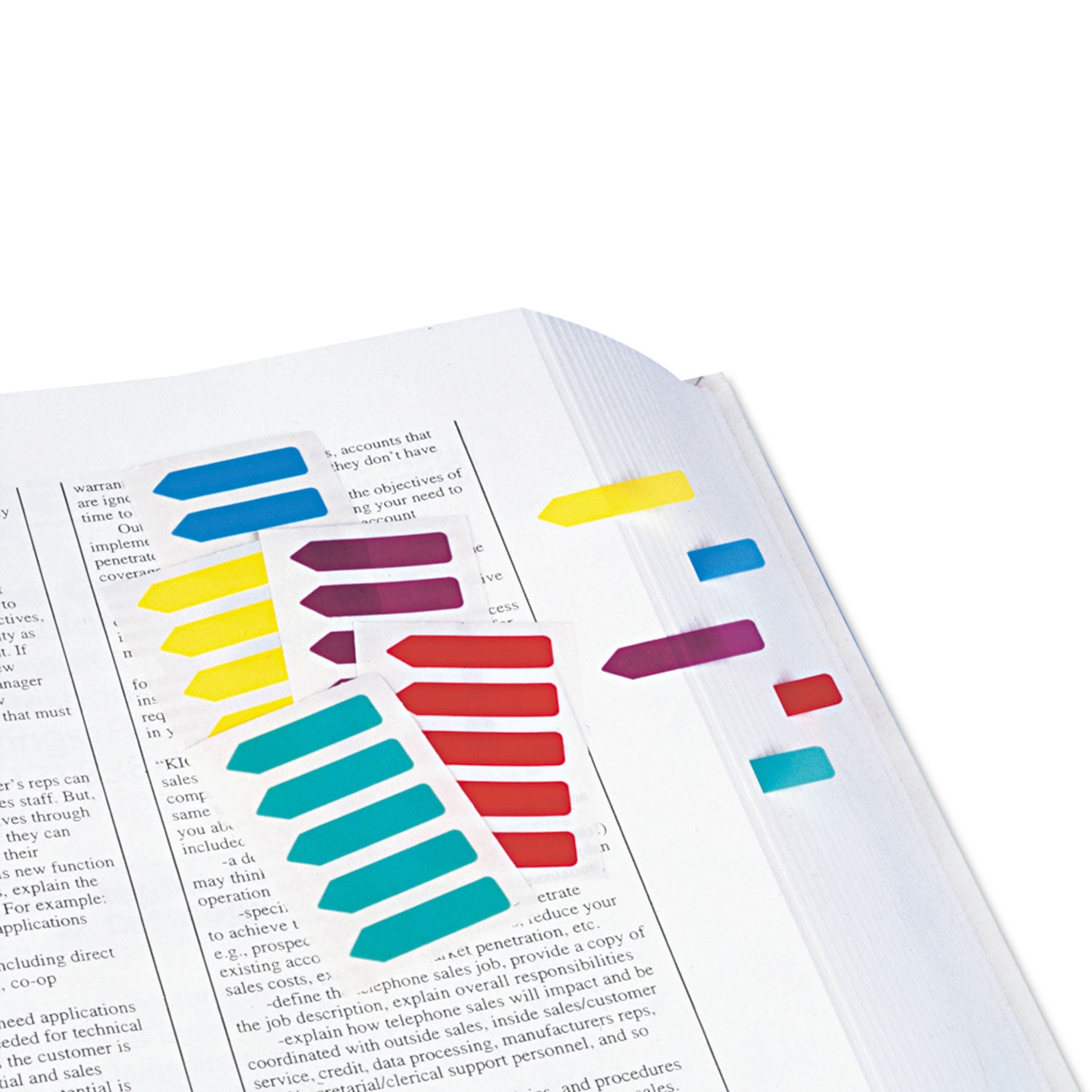 Mini Arrow Page Flags, Blue/Mint/Purple/Red/Yellow, 154 Flags/Pack - 