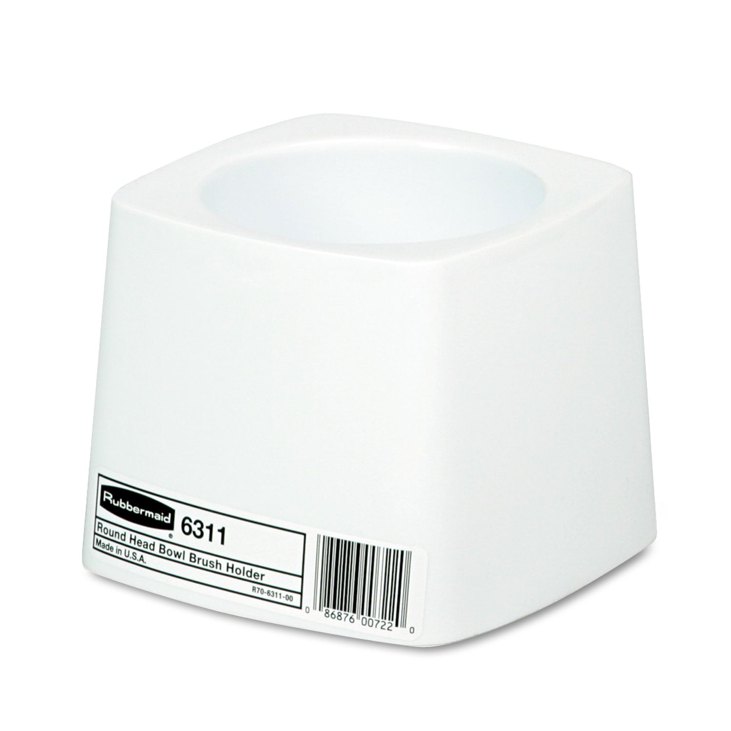 Commercial-Grade Toilet Bowl Brush Holder, White - 