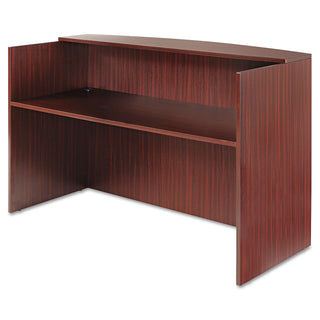 Alera Valencia Series Reception Desk with Transaction Counter, 71" x 35.5" x 29.5" to 42.5", Mahogany - 